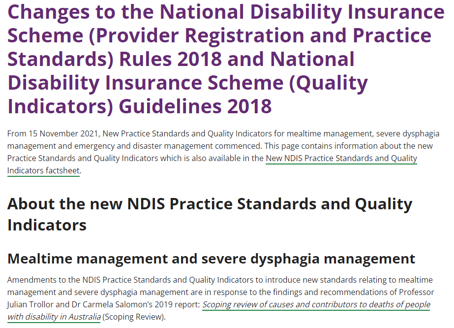 Updated NDIS Practice Standards